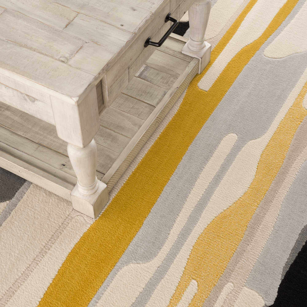 Southfields Mustard Modern Rug – Bold Contemporary Area Carpet