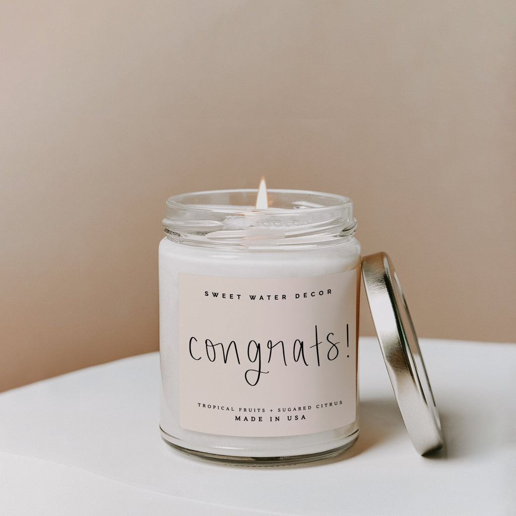 Congrats! Soy Candle - Clear Jar - 9 oz (Island AIr)