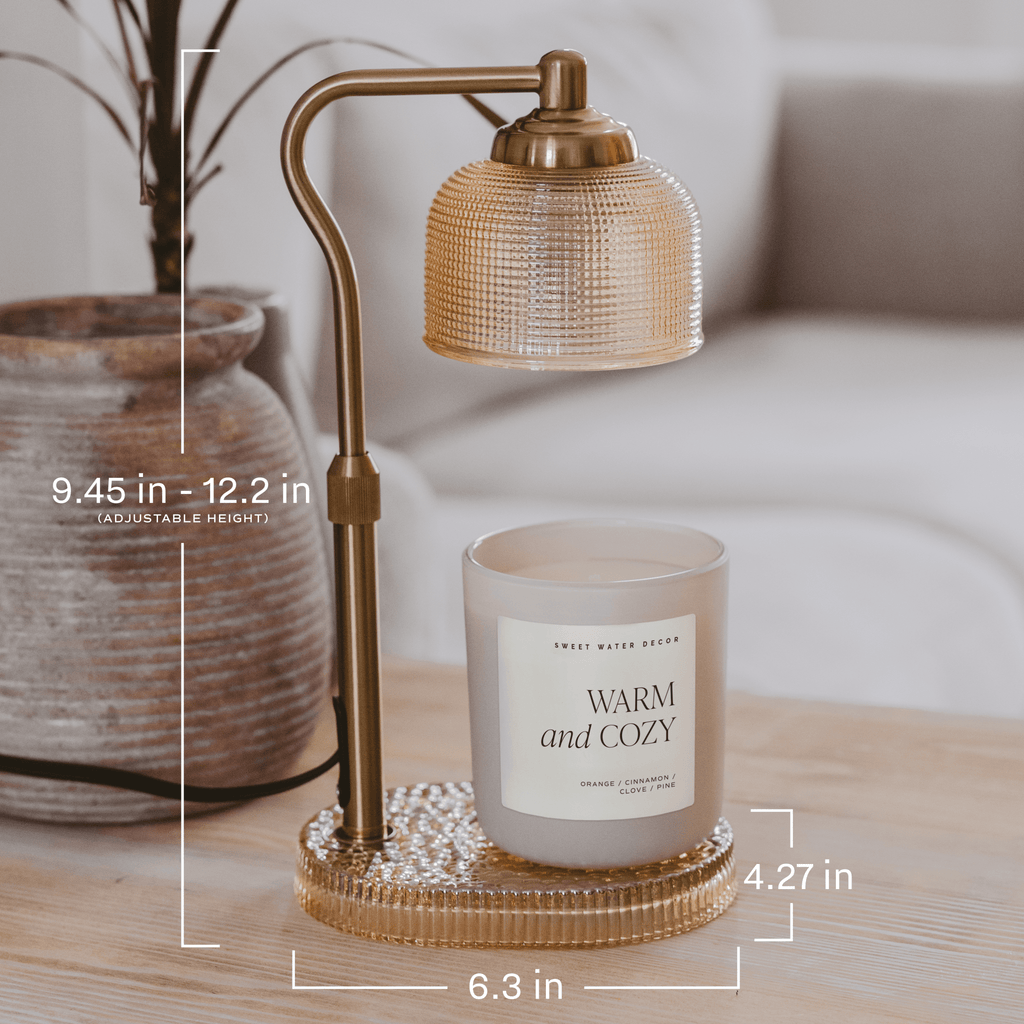 Gold and Glass Electric Candle Warmer Lamp with Timer