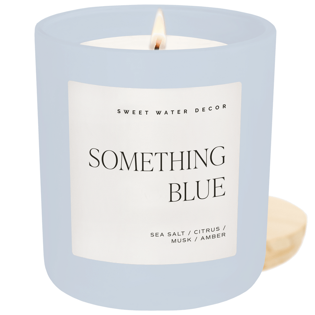 Something Blue Soy Candle - Blue Matte Jar - 15 oz (Salt and Sea)