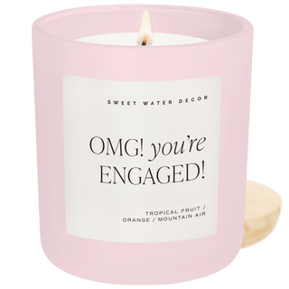 Omg! You're Engaged! Soy Candle - Pink Matte Jar - 15 oz