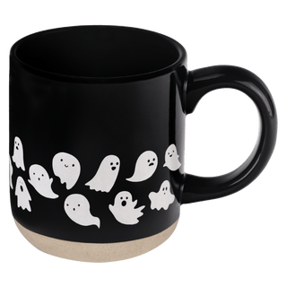 Ghosts 14 oz Black Stoneware Coffee Mug
