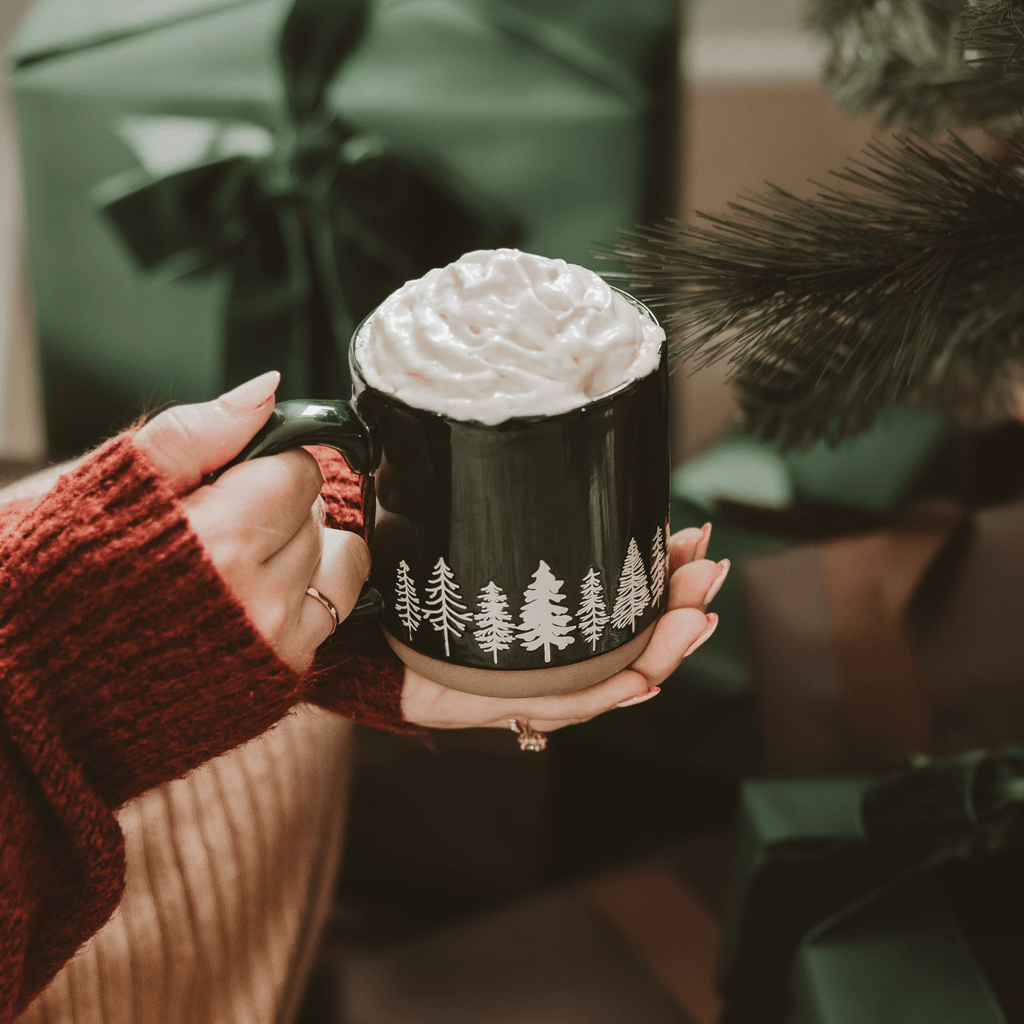 Pine Trees 14 oz Stoneware Coffee Mug