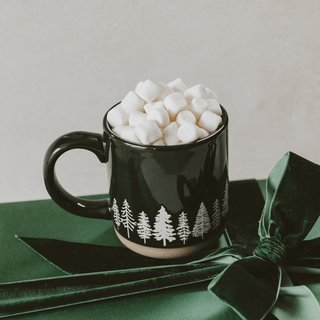 Pine Trees 14 oz Stoneware Coffee Mug