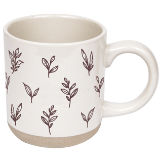 Brown Leaves 14 oz Stoneware Coffee Mug