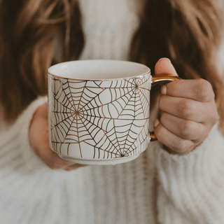 Spiderwebs 14 oz Gold Handle Coffee Mug