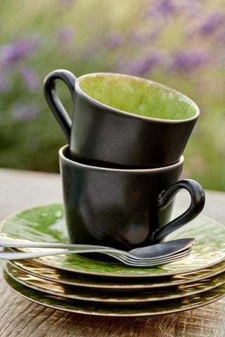 COSTA NOVA – Casafina Riviera Tea Cup & Saucer 6 oz., Tomate – Elegant Hand-Glazed Teacup Set