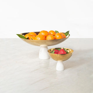 Coluna Marble & Gold Fruit Bowl – Italian Elegance with a Modern Edge