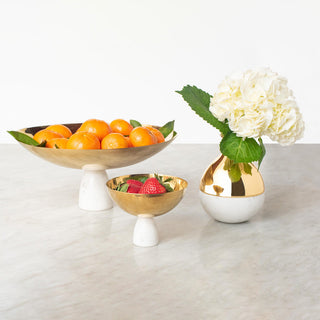 Coluna Marble & Gold Fruit Bowl – Italian Elegance with a Modern Edge