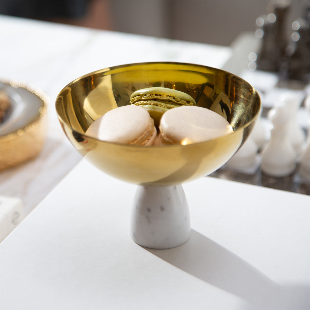 Coluna Marble & Gold Nut Bowl – Italian Elegance with a Modern Edge