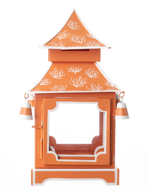 Orange and White Coral Pagoda Lantern (4 Sizes)