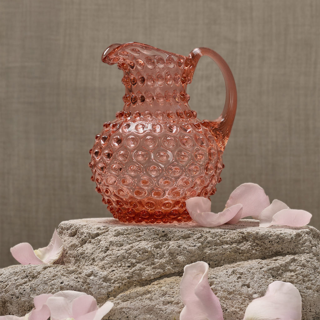 Hobnail Glass Creamer Jug in Rose Bronze – 1 Liter