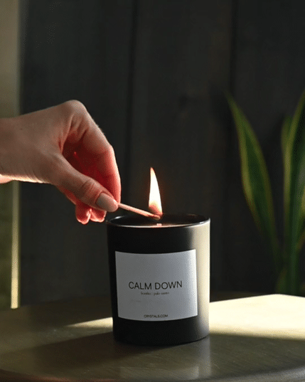 CALM DOWN Candle – Palo Santo Coconut Wax Candle for Relaxation & Grounding