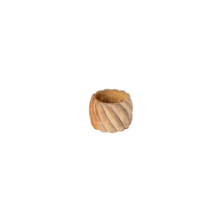 COSTA NOVA – Casafina Set of 4 Round Spiral Napkin Rings, Natural Wood – Stylish Rustic Table Accent