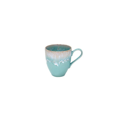 COSTA NOVA – Casafina Taormina Mug 14 oz., White/Aqua/Yellow/Lime Green/White-Gold – Artistic Ceramic Mug