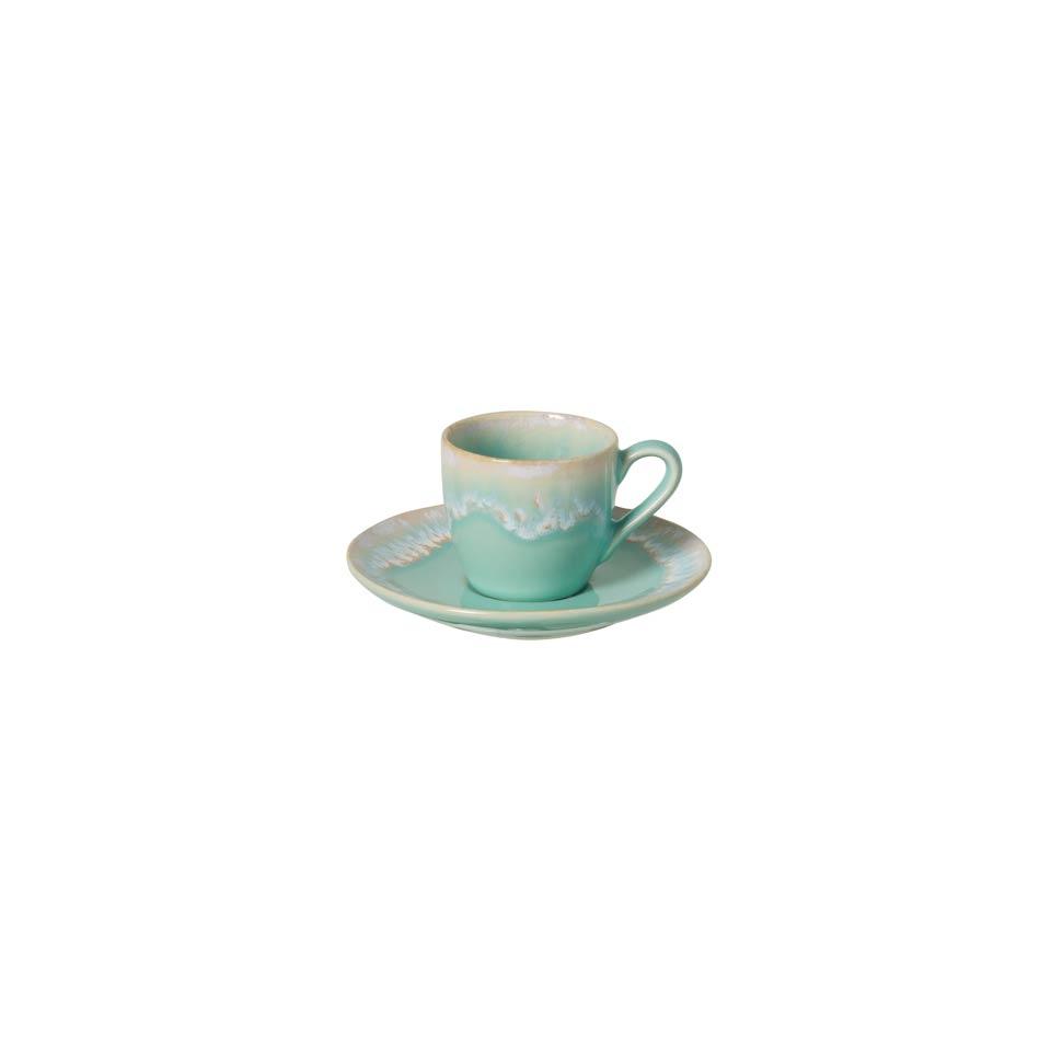 COSTA NOVA – Casafina Taormina Coffee Cup & Saucer 3 oz., Aqua – Elegant Espresso Set