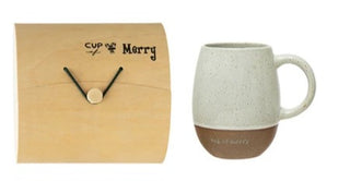 18 oz. Stoneware Mug with Wooden Gift Box – Holiday Coffee Mug Gift
