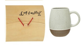 18 oz. Stoneware Mug with Wooden Gift Box – Holiday Coffee Mug Gift