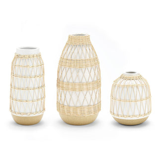 Madison Willow Vase Set – Handwoven Willow & Ceramic Decorative Vases