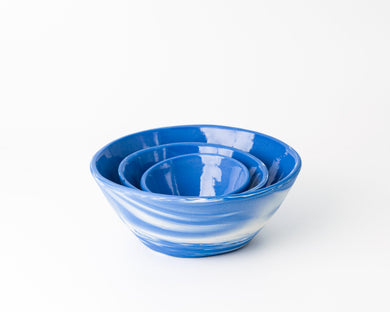 HAAND Cloudware Nested Bowl Set – 3-Piece Handcrafted Porcelain Bowl Collection