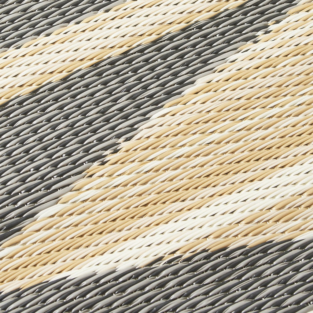 Cairo Natural & Black Geometric Reversible Outdoor Patio Rug