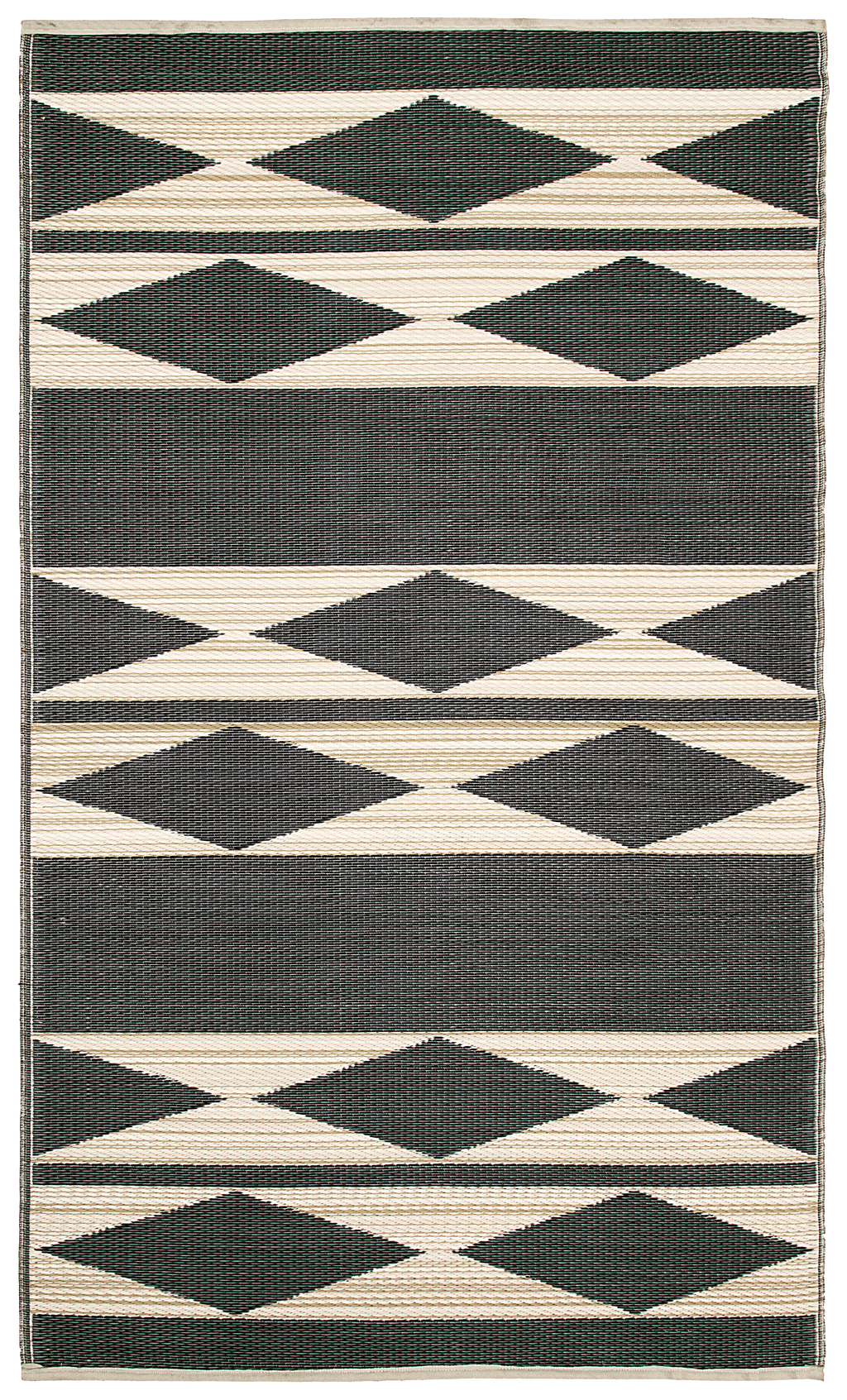 Cairo Natural & Black Geometric Reversible Outdoor Patio Rug