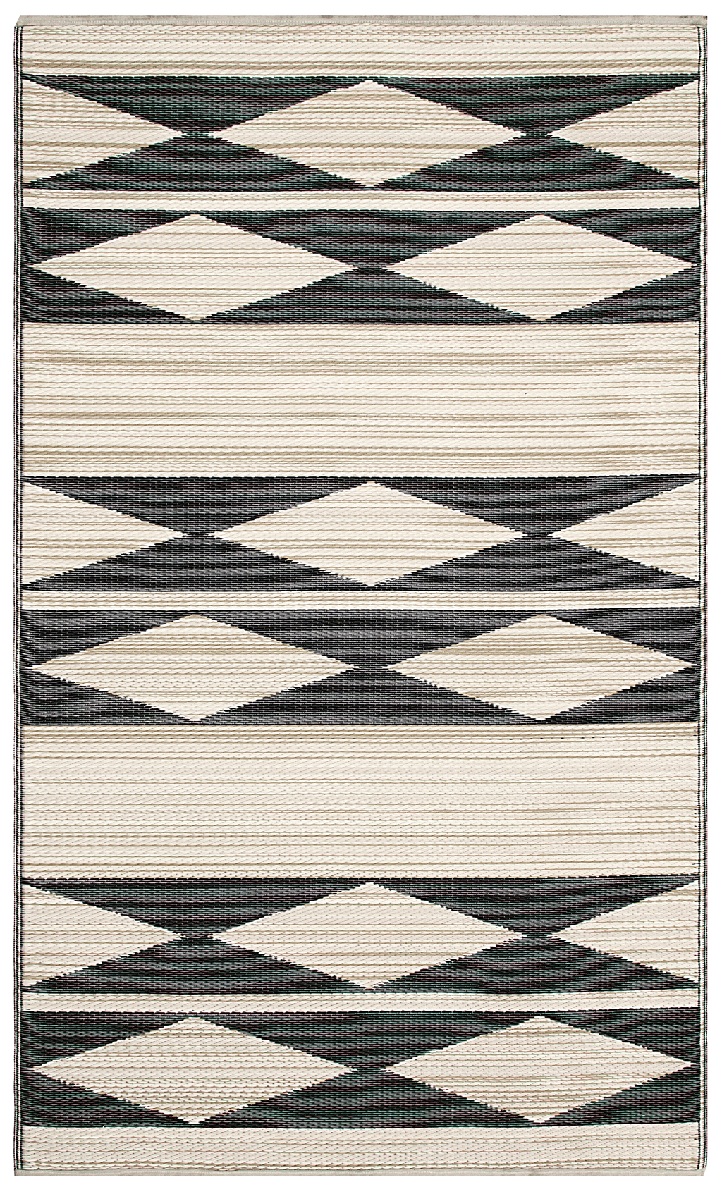 Cairo Natural & Black Geometric Reversible Outdoor Patio Rug