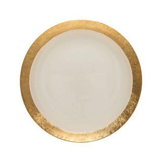 COSTA NOVA Glass Charger Plate with Gold Rim – Luxury Table Decor for Special Occasions