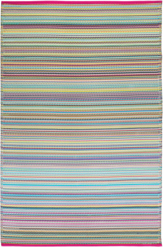 Cancun Candy Striped Reversible Outdoor Patio Rug