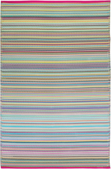Cancun Candy Striped Reversible Outdoor Patio Rug