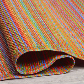 Cancun Multicolor Striped Reversible Outdoor Patio Rug