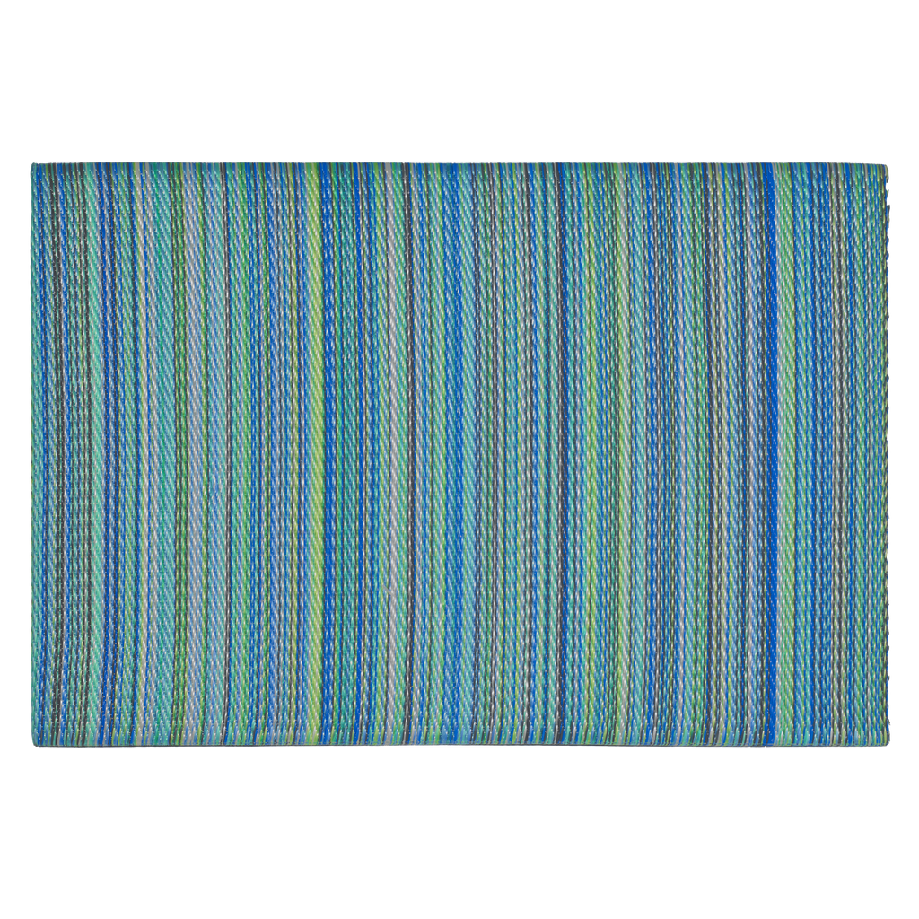 Cancun Turquoise & Moss Green Recycled Plastic Outdoor Doormat – 24″ x 36″