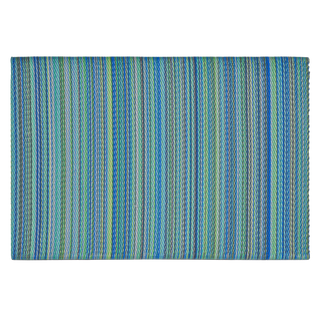Cancun Turquoise & Moss Green Recycled Plastic Outdoor Doormat – 24″ x 36″