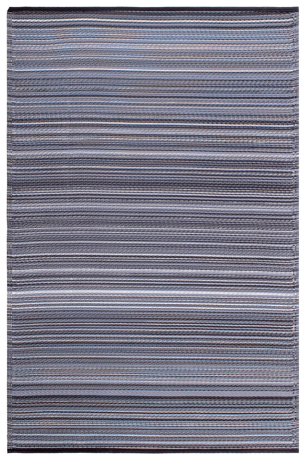 Cancun Midnight Striped Reversible Outdoor Patio Rug