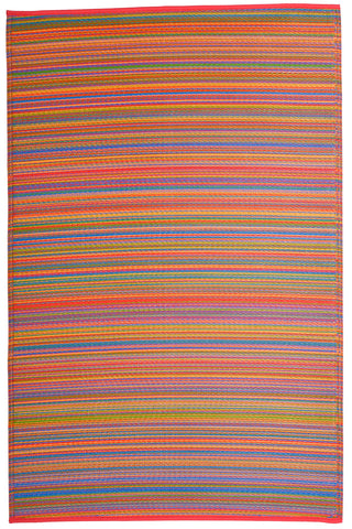 Cancun Striped Reversible Outdoor Patio Rug