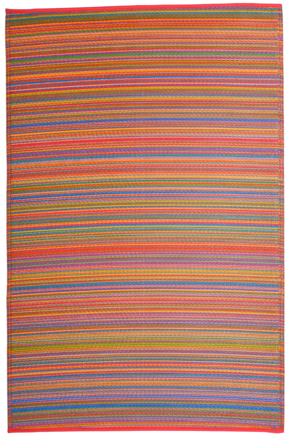 Cancun Multicolor Striped Reversible Outdoor Patio Rug