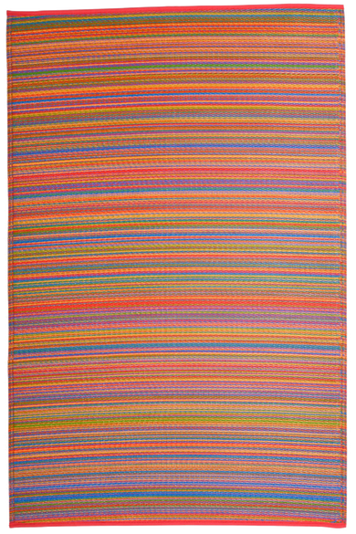 Cancun Multicolor Striped Reversible Outdoor Patio Rug