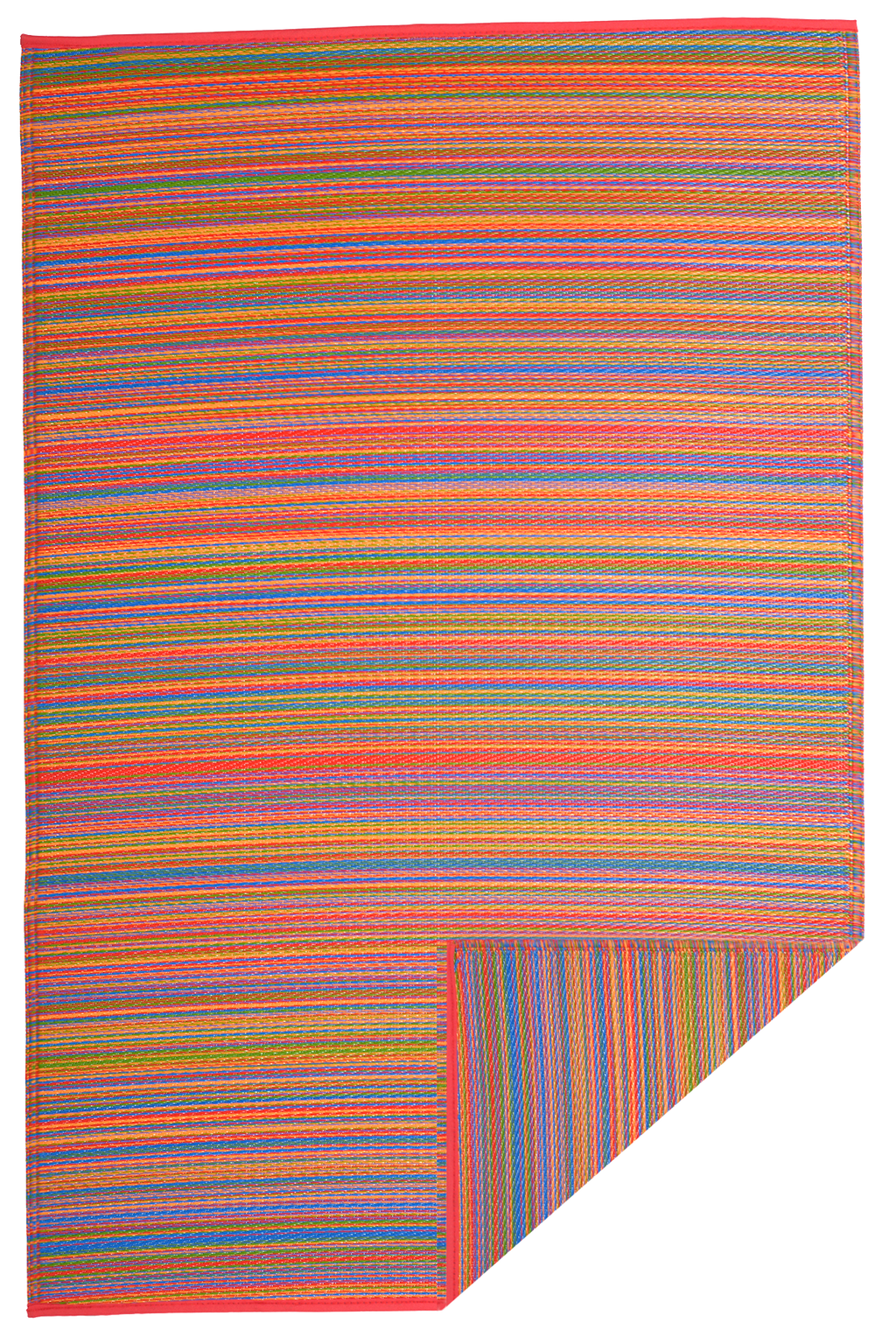 Cancun Multicolor Striped Reversible Outdoor Patio Rug