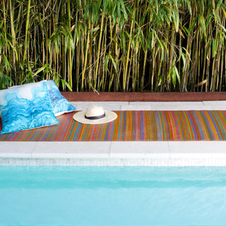 Cancun Striped Reversible Outdoor Patio Rug