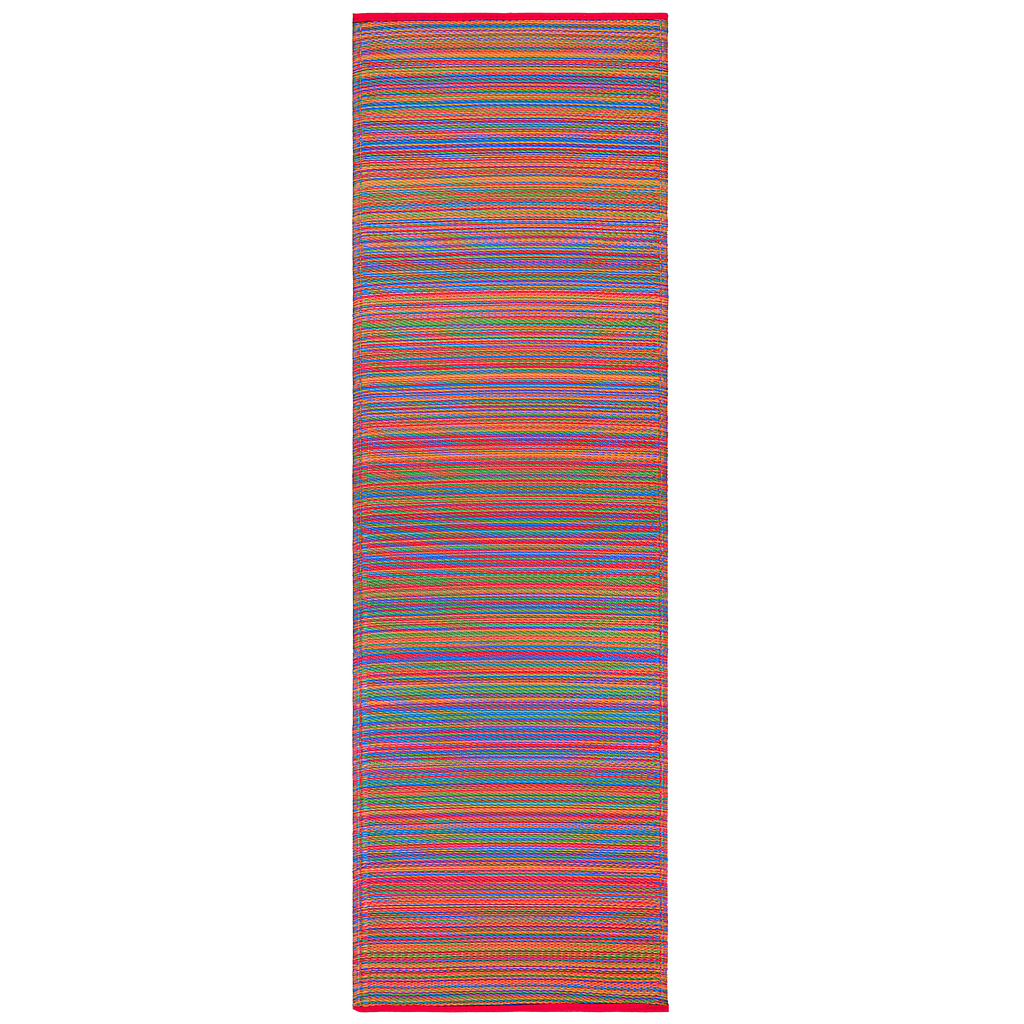 Cancun Multicolor Striped Reversible Outdoor Patio Rug