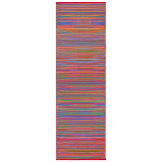 Cancun Multicolor Striped Reversible Outdoor Patio Rug