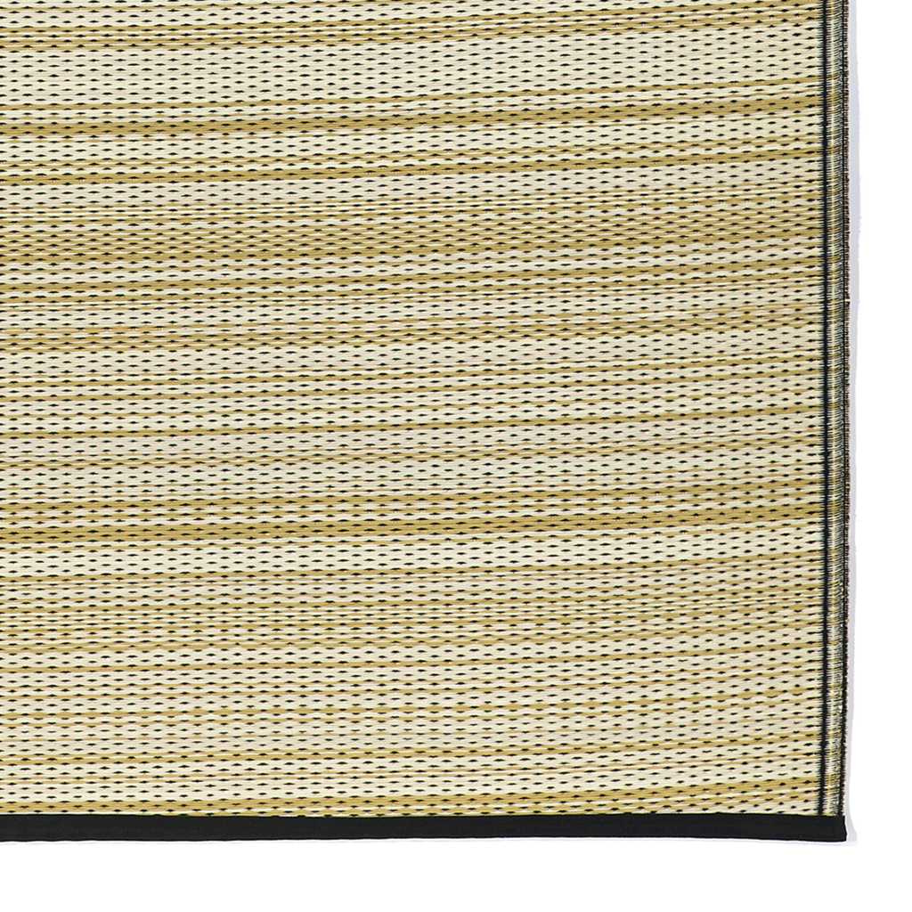 Cancun Shadow Sand & Black Reversible Outdoor Patio Rug