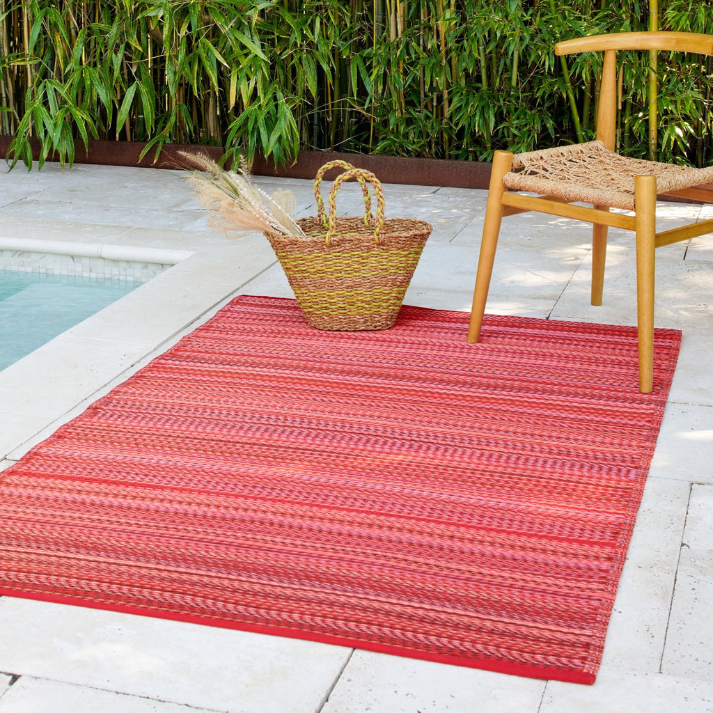 Cancun Striped Reversible Outdoor Patio Rug