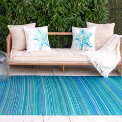 Cancun Striped Reversible Outdoor Patio Rug