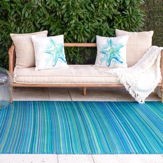 Cancun Striped Reversible Outdoor Patio Rug
