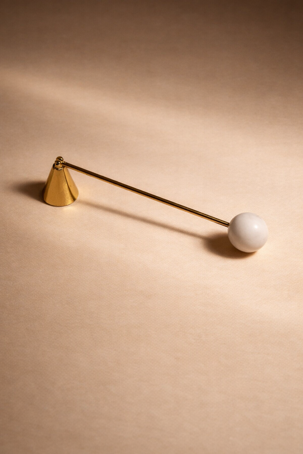 Brass & White Marble Candle Snuffer