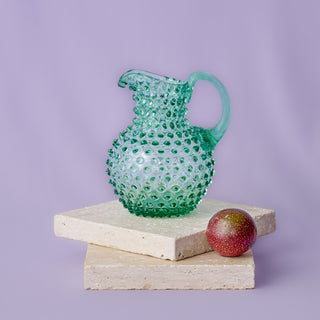 Hobnail Glass Creamer Jug in Capri Sea – 1 Liter