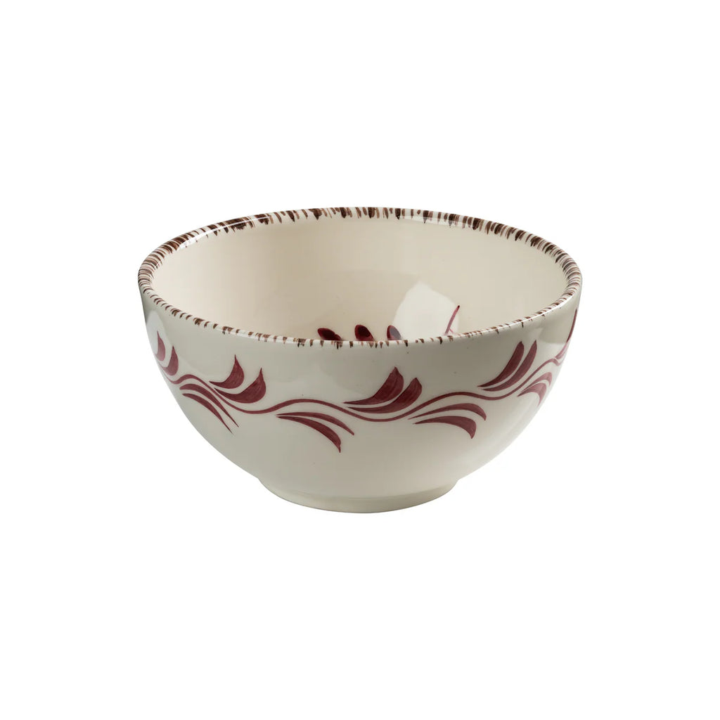 Casa Nuno Bowl, Pink with 3 Flowers – Hand-Painted Portuguese Talavera Bowl
