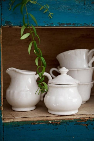 COSTA NOVA – Casafina Impressions Sugar Bowl 11 oz., White – Covered Sugar Dish