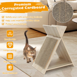X-Shaped Corrugated Cardboard Cat Scratcher Lounge and Tunnel – Natural